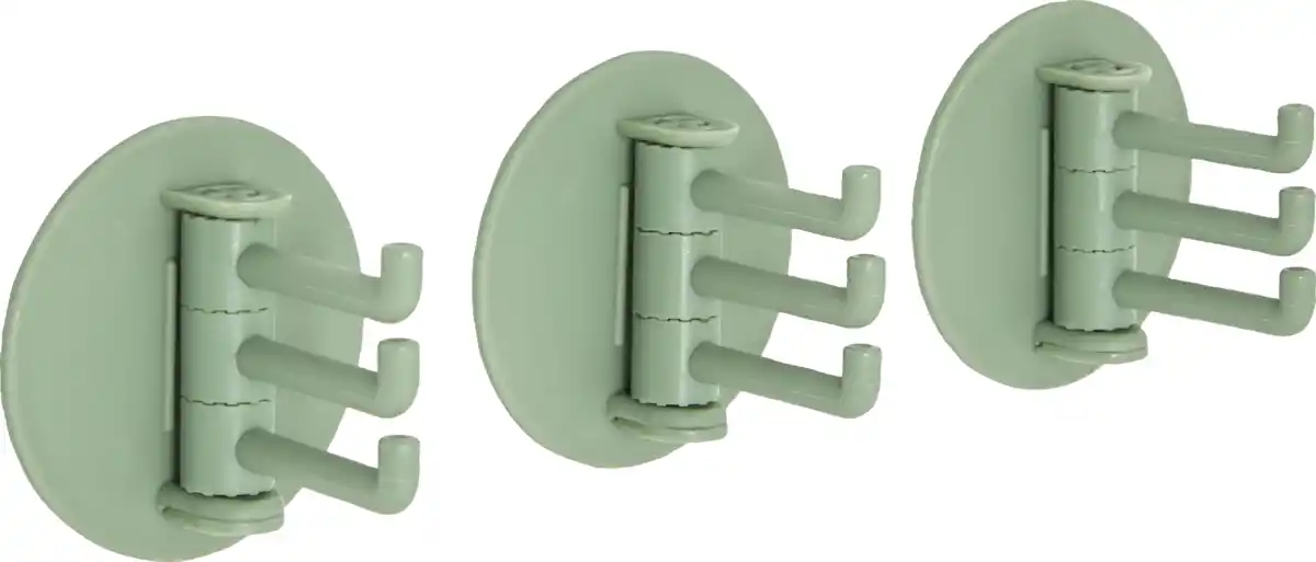 Bild 1 von IDEENWELT 3er Set Selbstklebende Wandhaken grün