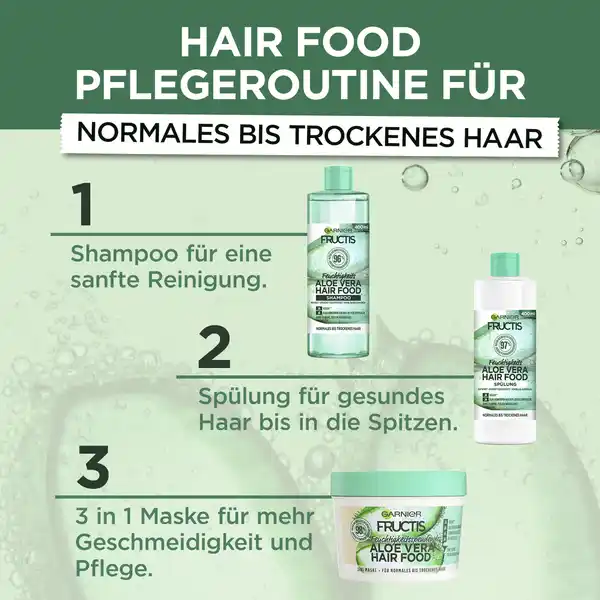 Bild 3 von Garnier Fructis Haarkur Aloe Vera Hair Food 3in1 Maske Normales & Trockenes Haar, 400 ml