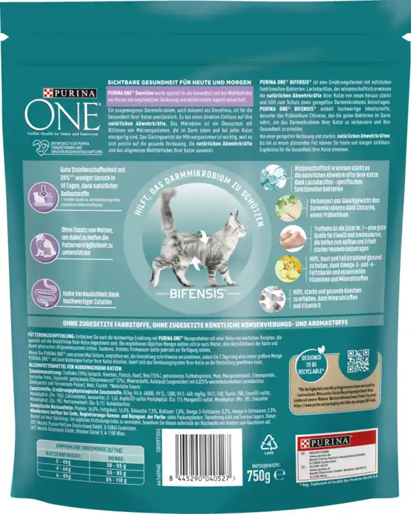 Bild 2 von Purina ONE SENSITIVE Truthahn Trockenfutter, 750 g