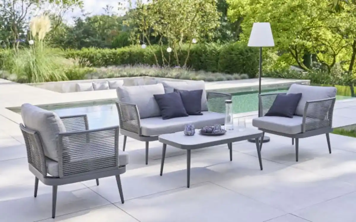 Bild 1 von Gartensofaset Rieti, hellgrau, 4-teilig