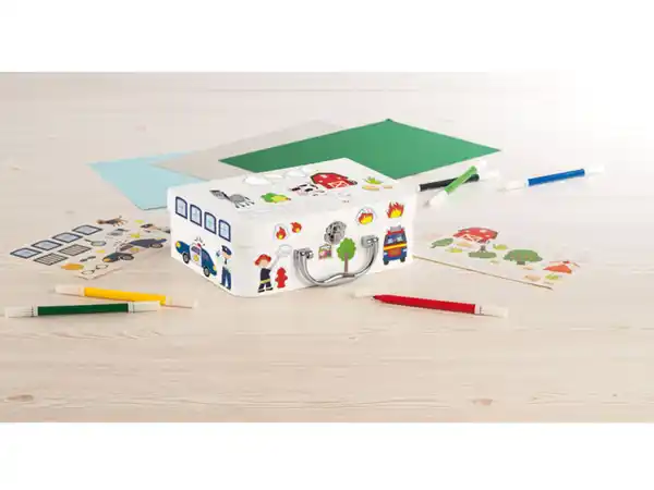 Bild 2 von crelando® Kinder Bastelkoffer mit 12 Fasermalern