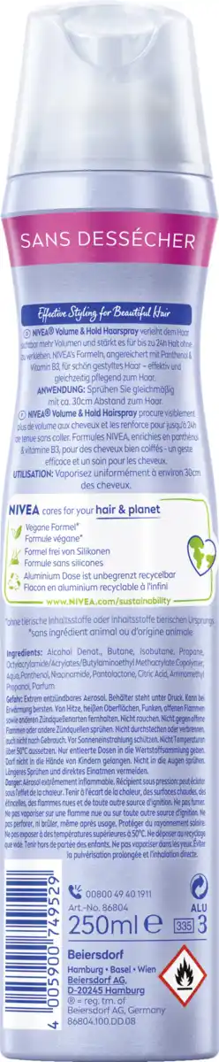 Bild 2 von NIVEA Volumen Pflege Haarspray, 250 ml