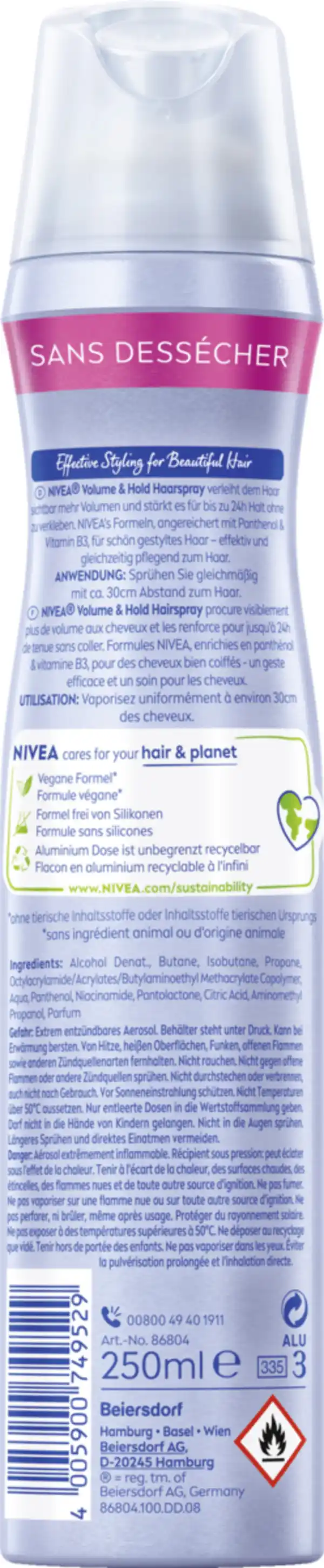 Bild 2 von NIVEA Volumen Pflege Haarspray, 250 ml