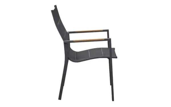 Bild 3 von Stapelsessel Unicamo, anthrazit, Armlehnen Teakholz