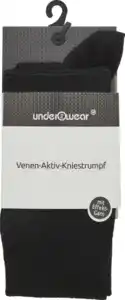 under2wear Venen-Aktiv Kniestrumpf schwarz/anthra Gr. 39/42