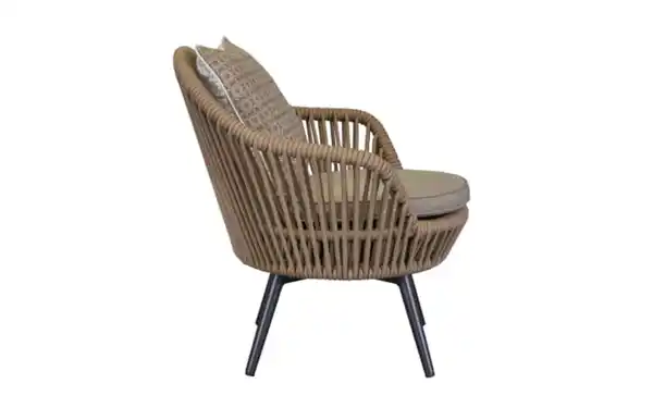 Bild 2 von Loungedrehsessel Bari, anthrazit/natur, inkl. Kissen