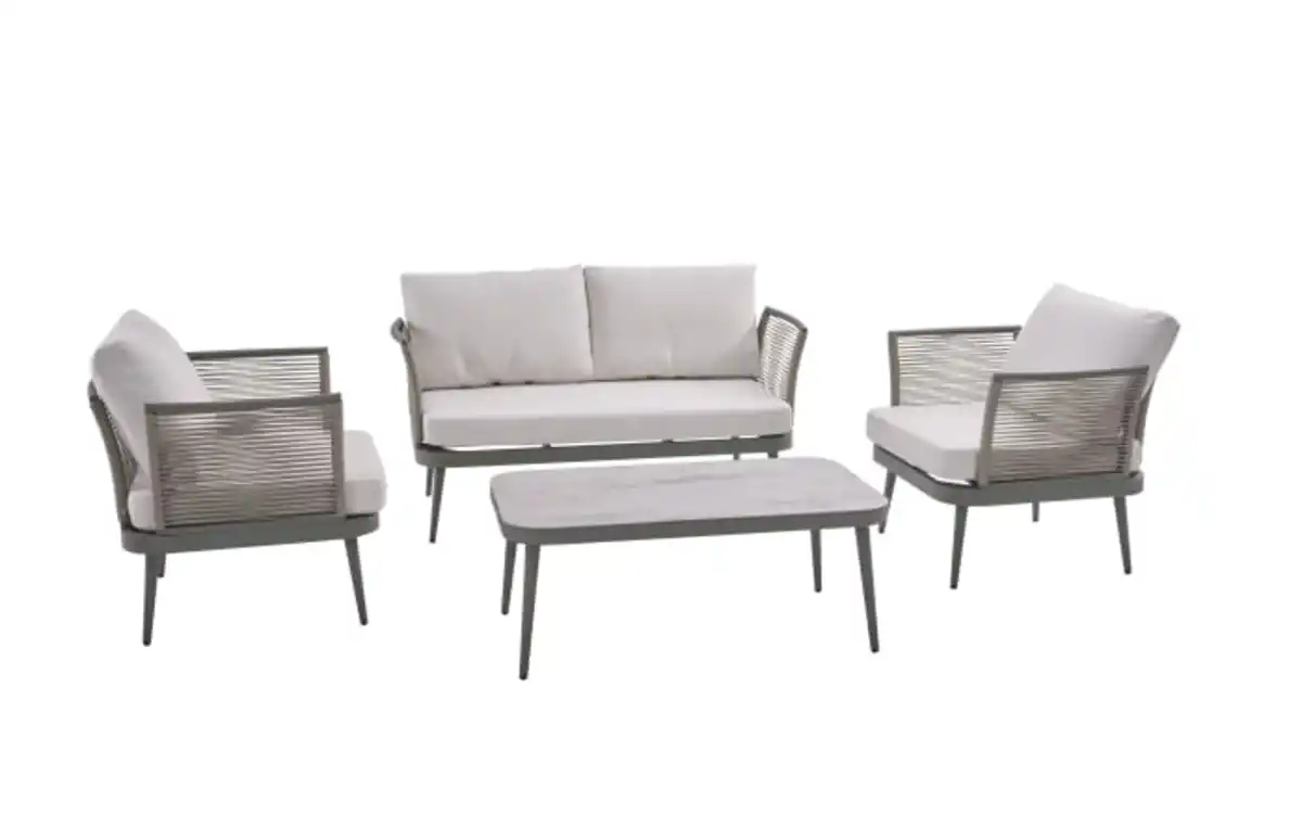 Bild 2 von Gartensofaset Rieti, hellgrau, 4-teilig