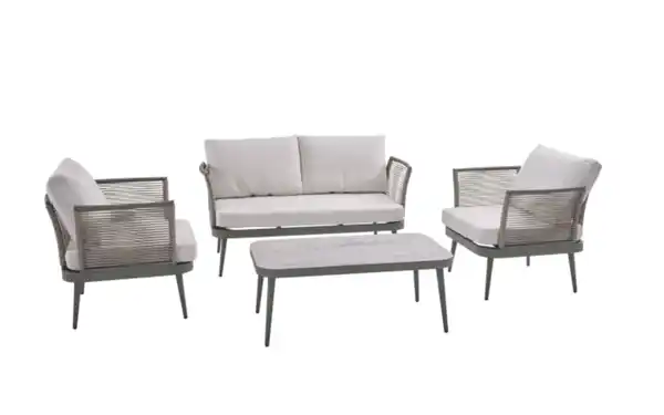 Bild 2 von Gartensofaset Rieti, hellgrau, 4-teilig