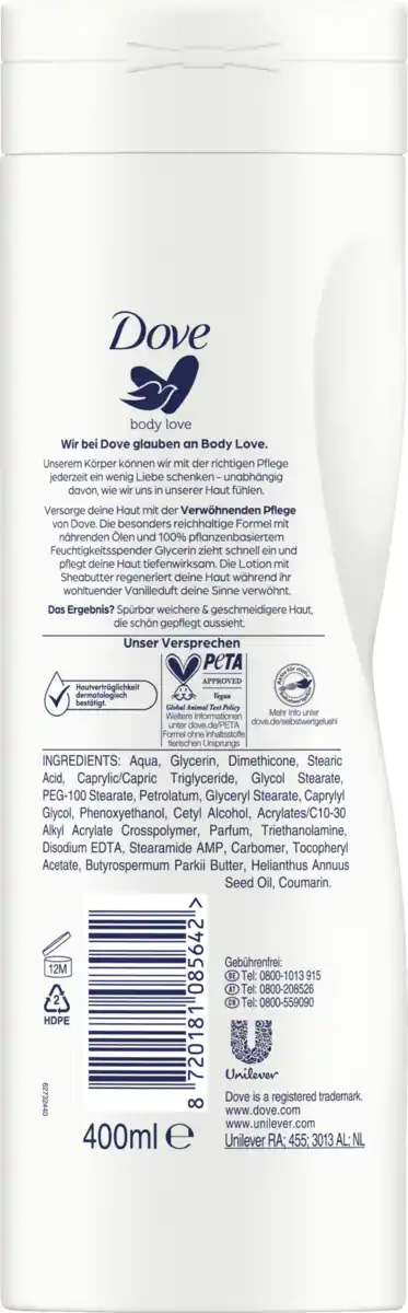 Bild 2 von Dove body love verwöhnende Pflege Body Lotion, 400 ml