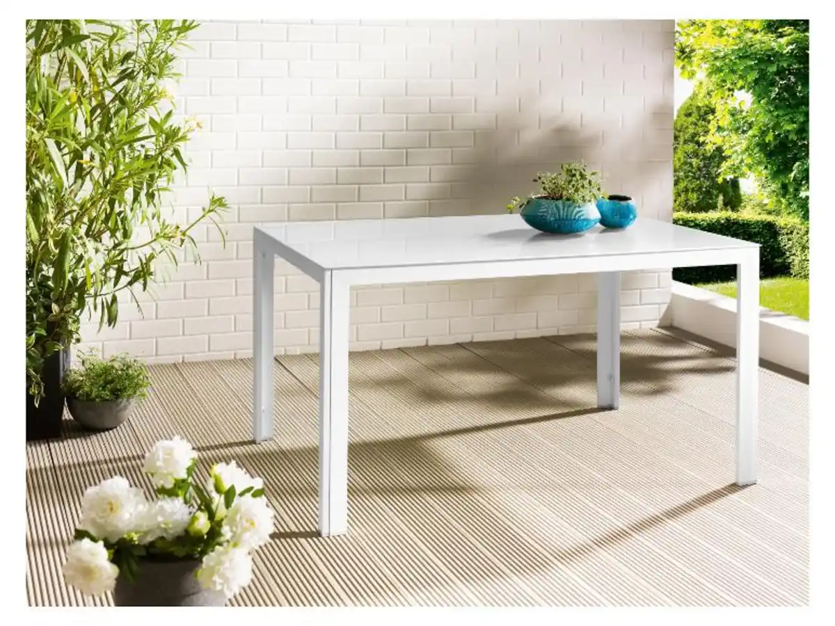 Bild 2 von LIVARNO home Alu-Gartentisch »Houston / Toronto«, weiß