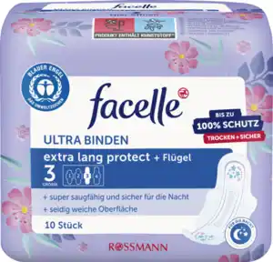 facelle Ultra-Binden extra lang protect + Flügel