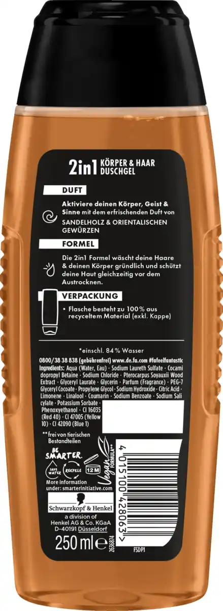 Bild 2 von Fa Men 2in1 Körper & Haar Duschgel Dark Passion, 250 ml