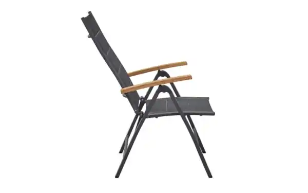 Bild 2 von Klappsessel Unicamo, anthrazit, Armlehnen Teakholz