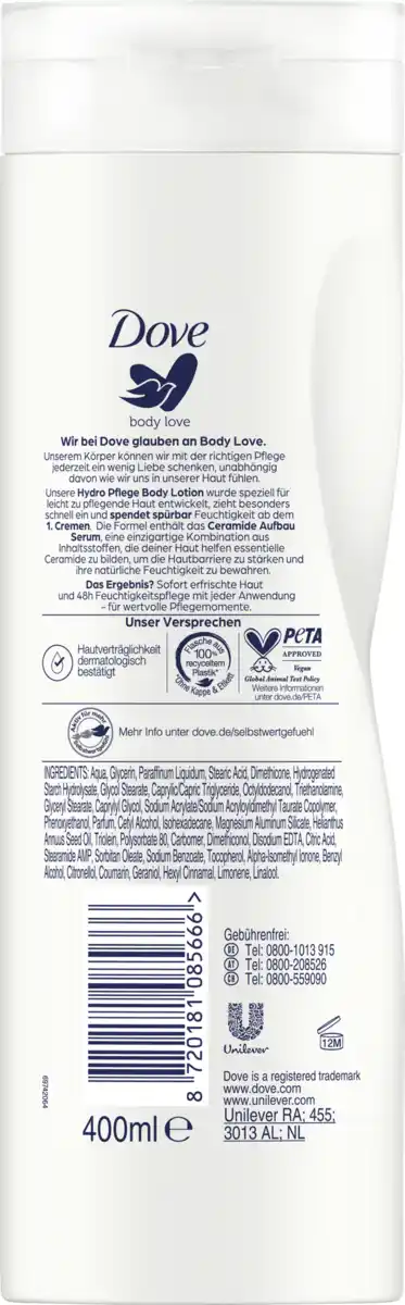 Bild 2 von Dove body love Hydro Pflege Body Lotion, 400 ml