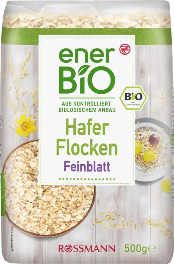 Bild 1 von enerBiO Haferflocken Feinblatt, 500 g