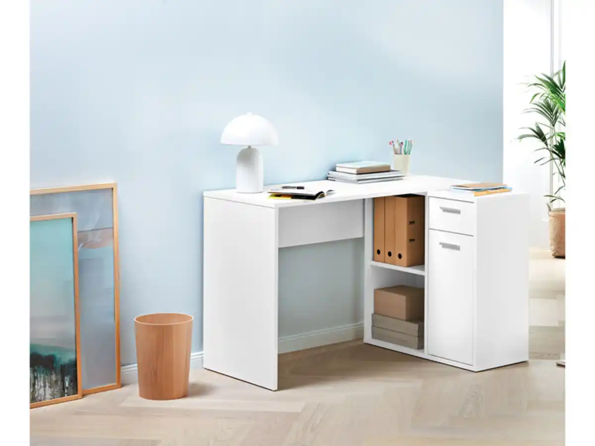 Bild 2 von LIVARNO home Schreibtisch mit Schrankelement Weiß