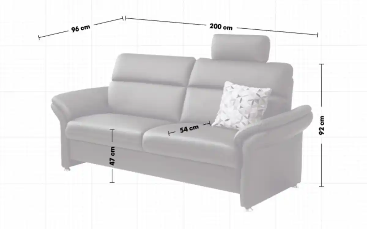 Bild 3 von Leder Garnitur PN-EM16031, schwarz, inkl. Relax-Auszug