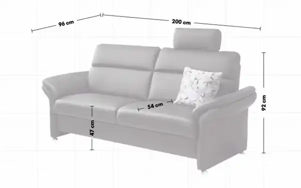 Bild 3 von Leder Garnitur PN-EM16031, schwarz, inkl. Relax-Auszug