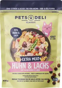 Pets Deli Trockenfutter Extra Meat Huhn & Lachs mit Kichererbsen und Linsen, 400 g