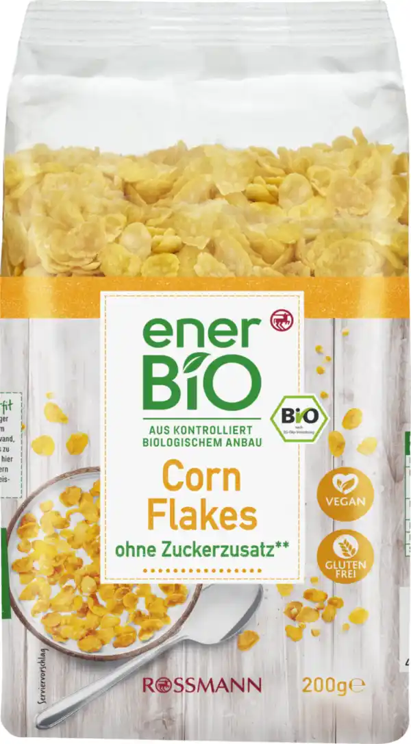 Bild 1 von enerBiO Cornflakes ohne Zuckerzusatz***, 200 g