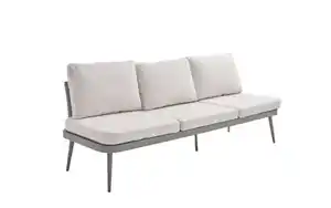 Gartensofa Rieti, grau/beige, inkl. Kopfteilverstellung vorstehend rechts
