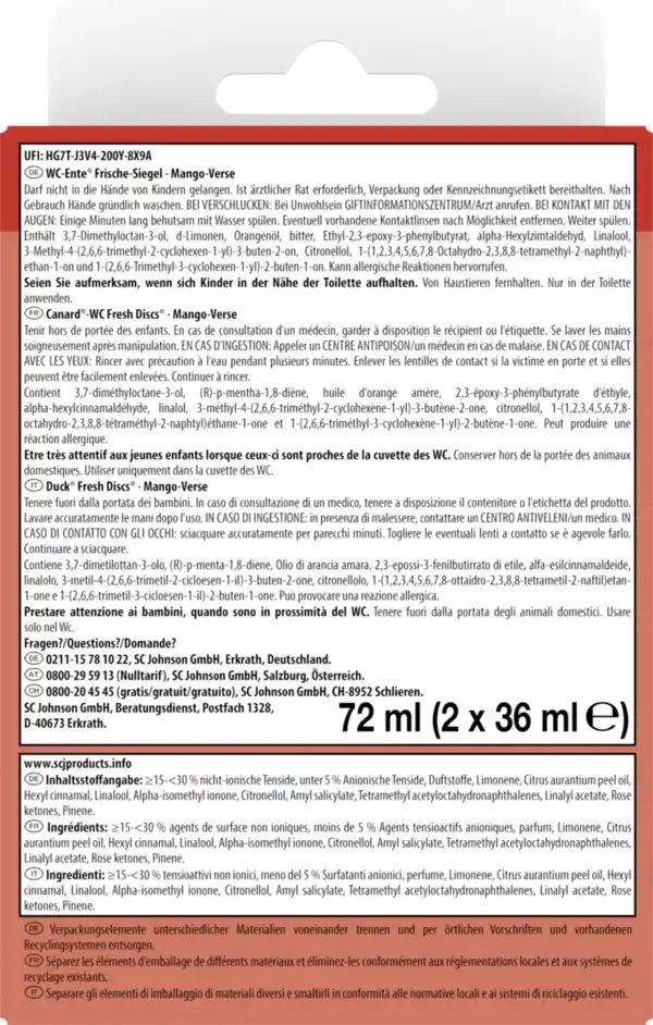 Bild 2 von WC-Ente Frische-Siegel Nachfüller Mango Verse, 72 ml