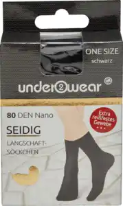 under2wear Nano Langschaft Söckchen 80den schwarz onesize