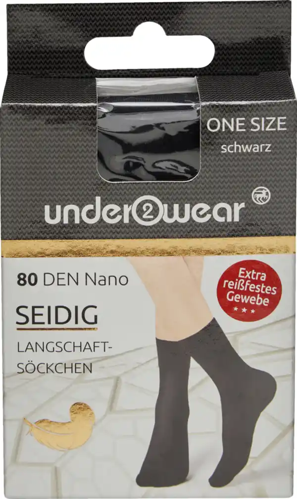 Bild 1 von under2wear Nano Langschaft Söckchen 80den schwarz onesize