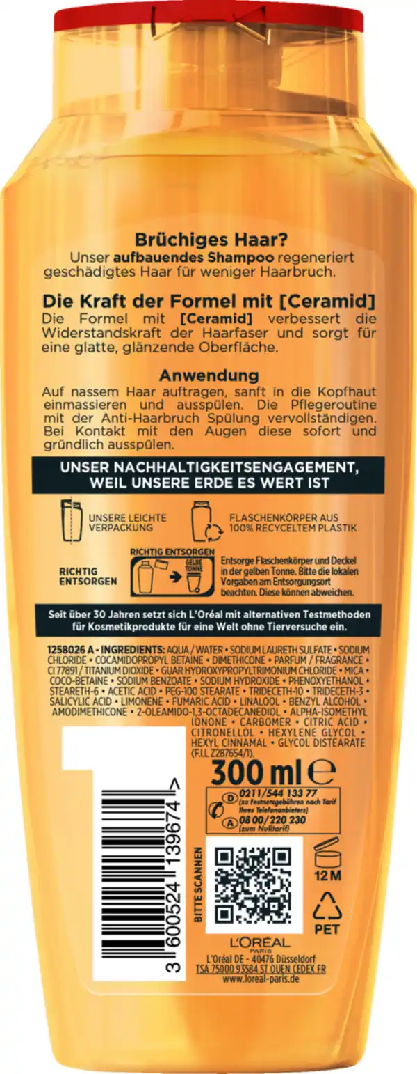 Bild 2 von L’Oréal Paris Elvital Anti-Haarbruch Pflegendes Aufbau-Shampoo, 300 ml