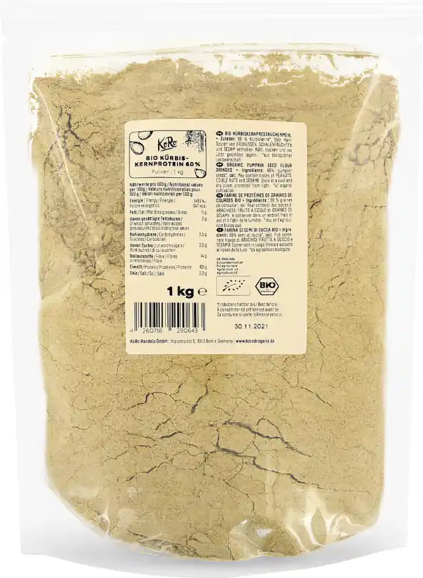 Bild 1 von KoRo Bio Kürbiskernprotein 60%, 1 kg