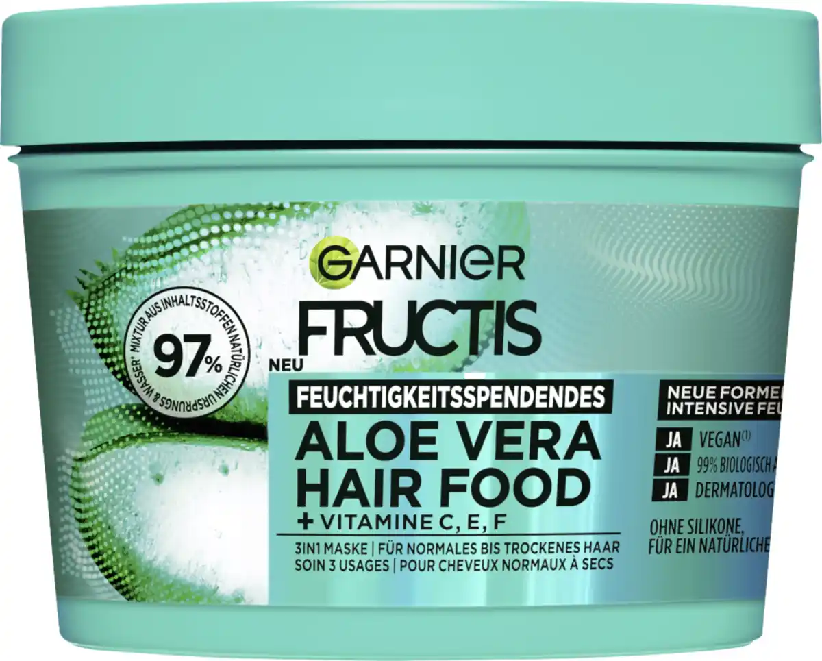 Bild 1 von Garnier Fructis Haarkur Aloe Vera Hair Food 3in1 Maske Normales & Trockenes Haar, 400 ml