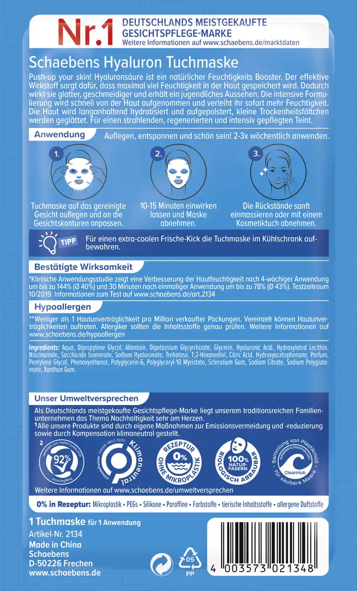 Bild 2 von Schaebens Hyaluron Tuchmaske