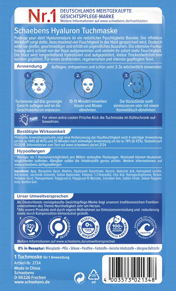 Bild 2 von Schaebens Hyaluron Tuchmaske