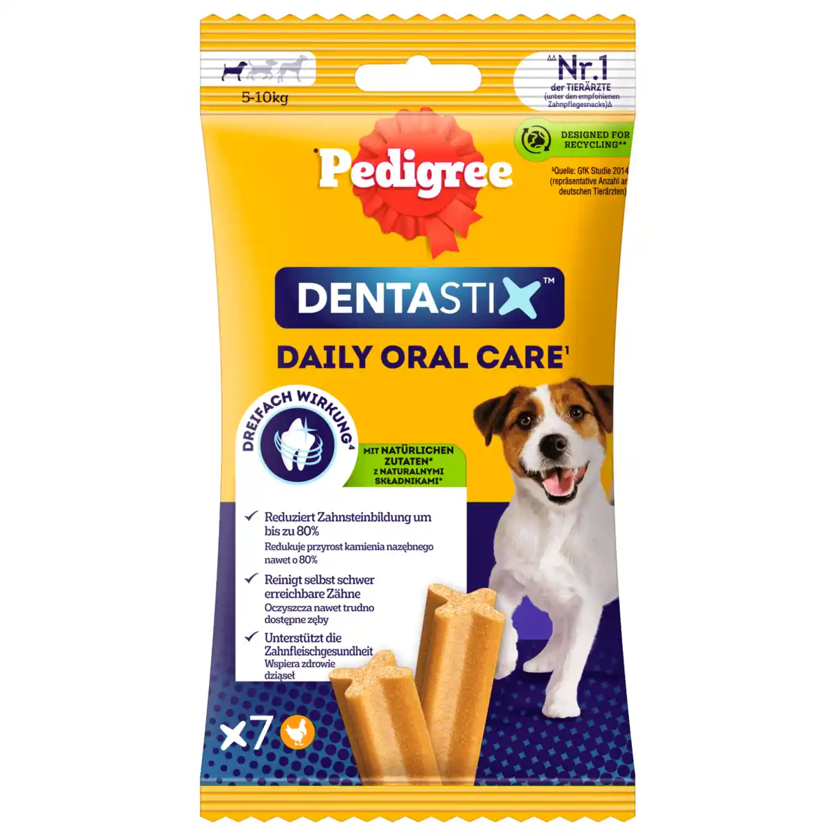 Bild 1 von Pedigree Denta Stix Daily Oral Care für kleine Hunde 5-10kg 7 Stück