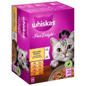 Whiskas Portionsbeutel Multipack Pure Delight Geflügel Ragout in Gelee 12x85g