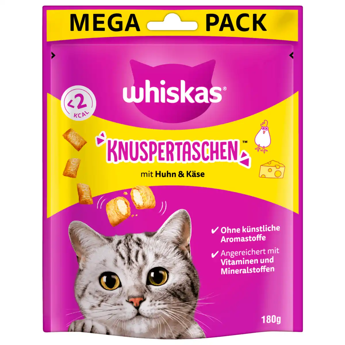 Bild 1 von Whiskas Knuspertaschen mit Huhn und Käse 180g