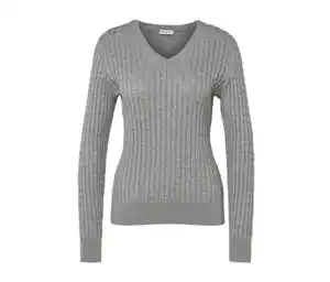 Zopfstrickpullover, grau