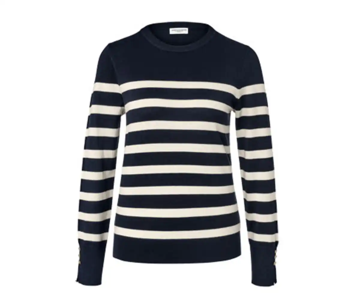 Bild 1 von Gestreifter Feinstrickpullover, dunkelblau