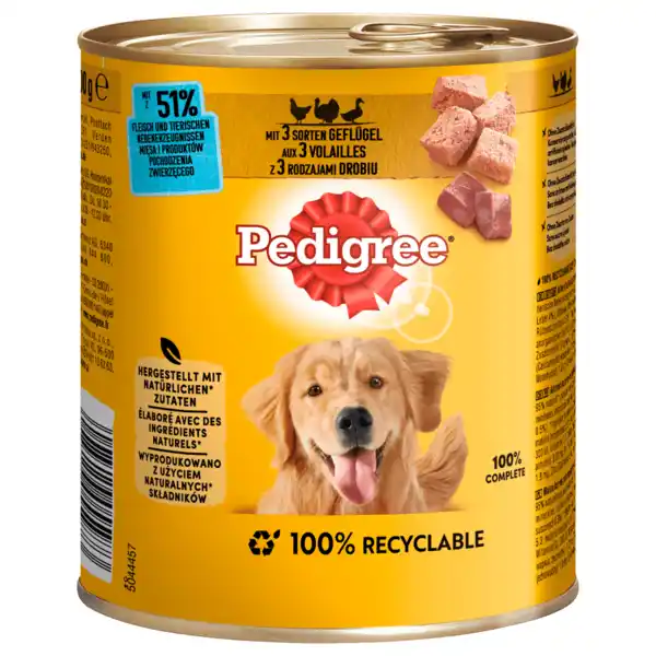 Bild 1 von Pedigree Dose 3 Sorten Geflügel Classic 800g