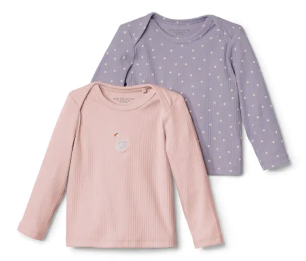 Bild 1 von 2 Baby-Langarmshirts mit Rippstruktur, rosa und lila