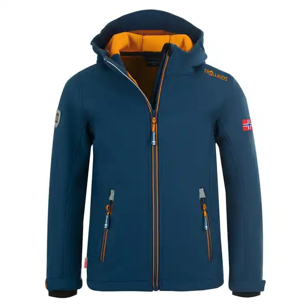 Bild 1 von TROLLKIDS Softshelljacke TROLLKIDS Kids Trollfjord Jacket Kinder blau/orange