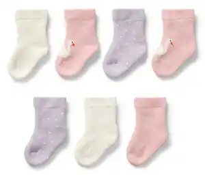 7 Paar Baby-Socken, Schwan