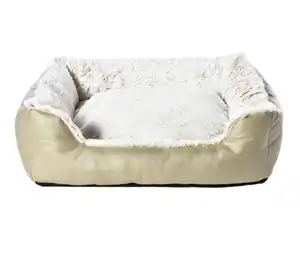 Dehner Lieblinge Kuschelbett Casim, rechteckig, beige/weiß