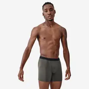 KALENJI Funktionsunterhose Herren Lauf-Boxershorts atmungsaktiv Mikrofaser - dunkelgrün