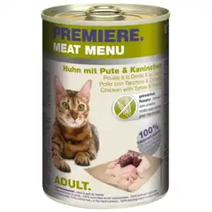 PREMIERE Meat Menu Adult Huhn mit Pute & Kaninchen 6x400 g