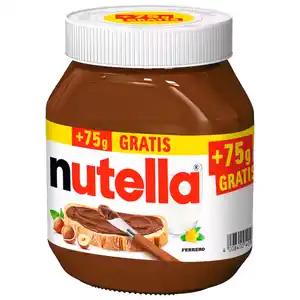 Nutella 750 g + 75 g Glas