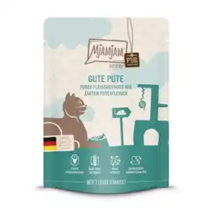 MjAMjAM Nassfutter Katze Adult, Quetschie Purer Fleischgenuss 6x300 g Pute