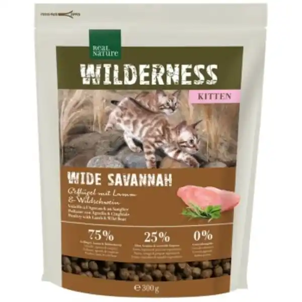 Bild 1 von REAL NATURE WILDERNESS Wide Savannah Kitten Geflügel, Lamm & Wildschwein 300 g