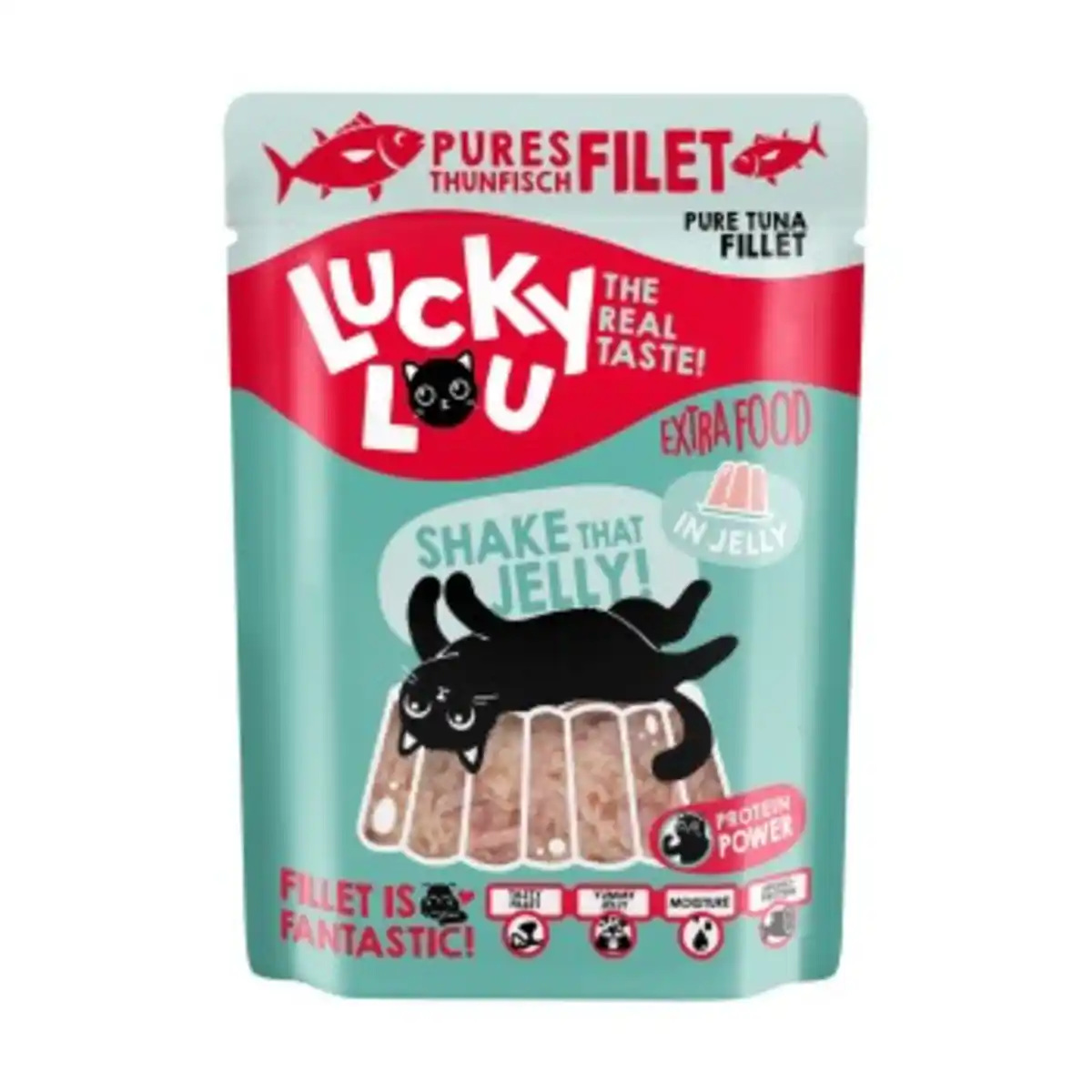 Bild 1 von Lucky Lou Nassfutter Katze Extra Food Adult in Gelee Thunfisch 12x70 g