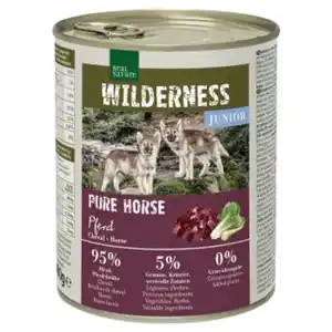 REAL NATURE WILDERNESS Nassfutter für Hunde Junior Pure Horse Pferd 6x800 g